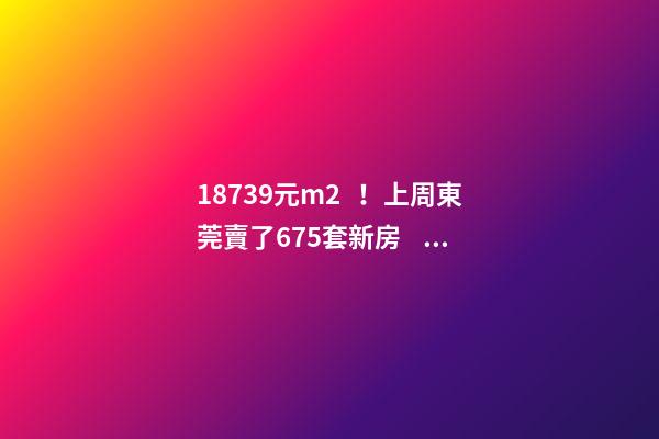 18739元/m2！上周東莞賣了675套新房，這個鎮(zhèn)房價突破3萬/m2！